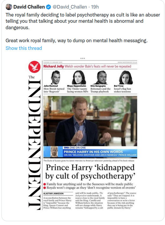 Harry Kidnapped by the cult of psychotherapy
